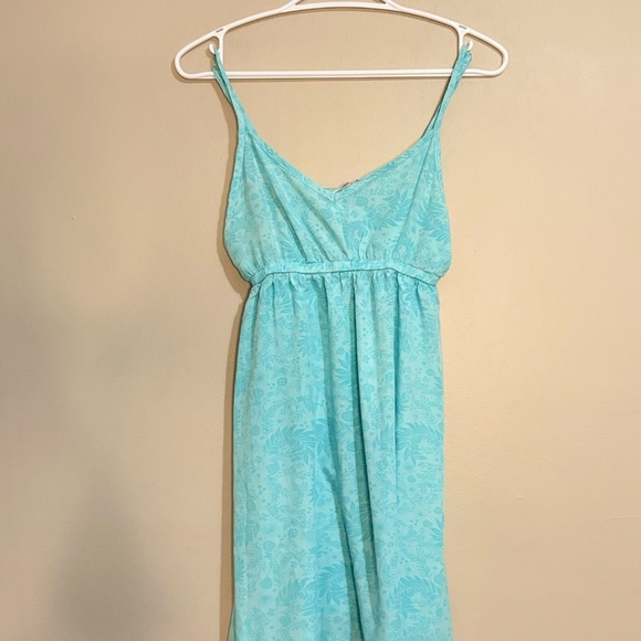 La Vie En Rose Floral Aqua Print Spaghetti Strap Nighty Slip Chamise - Picture 2 of 11